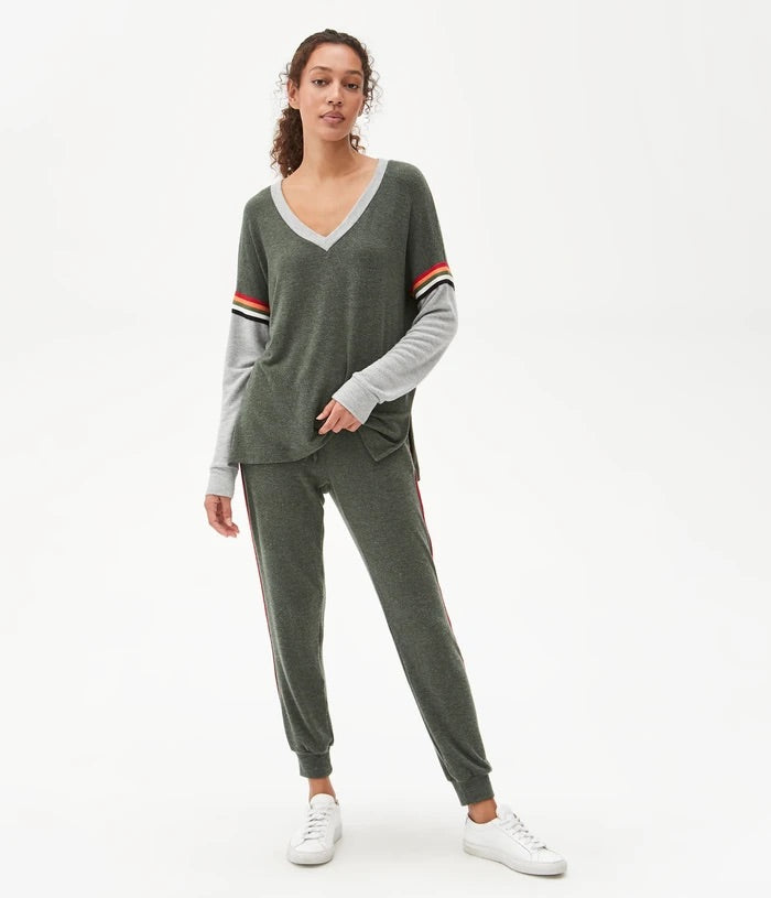 MICHAEL STARS JOVY Pullover with Stripe Trim