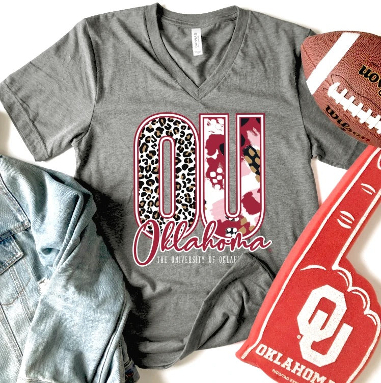 CJ TriBlend MIXED PATTERNS V-Neck Tee Top