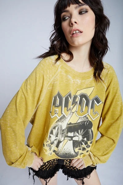 *RECYCLED KARMA Rock Cannon AC/DC Sweatshirt