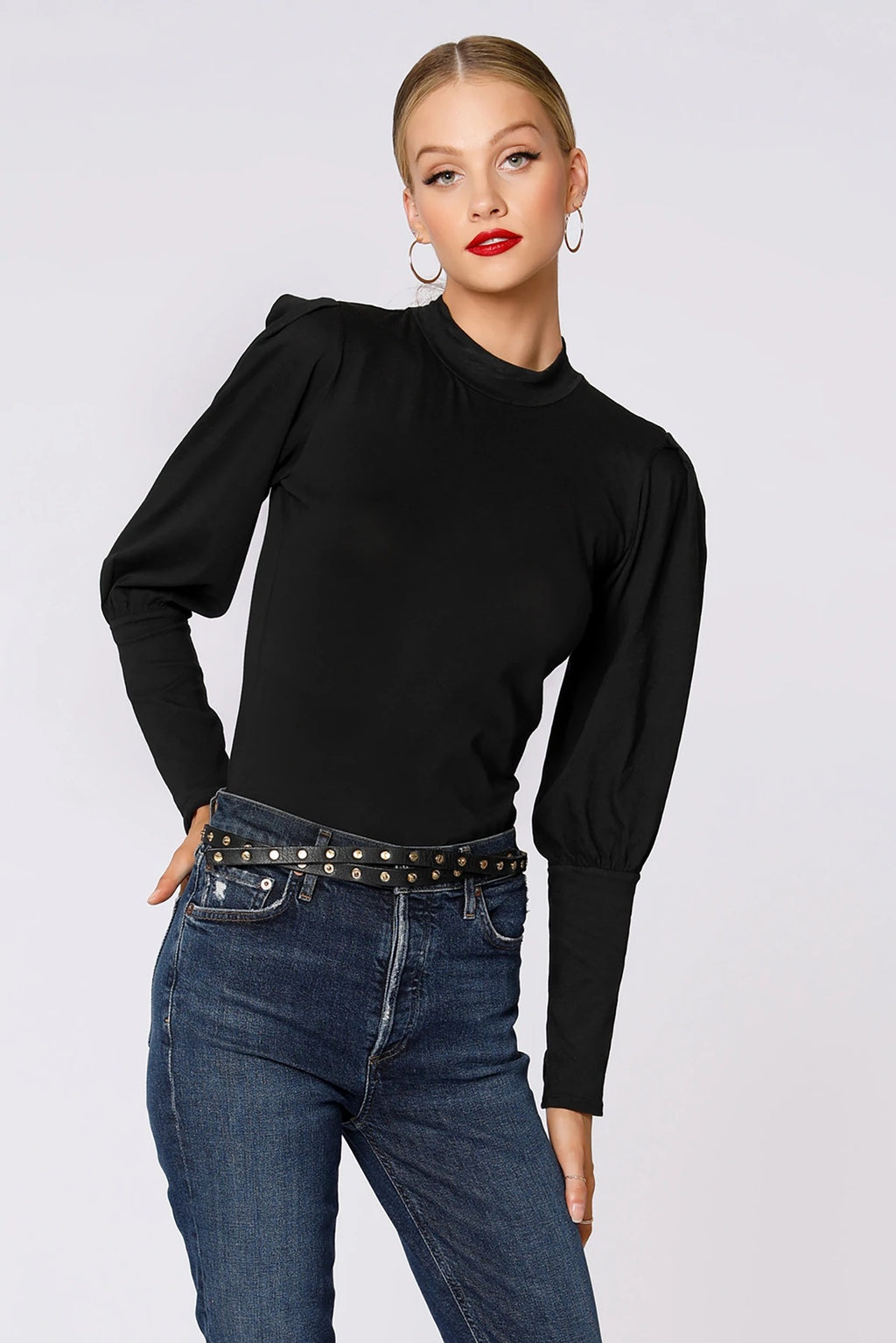BOBI MockNeck CATHARINE BishopSleeve LWJ Top