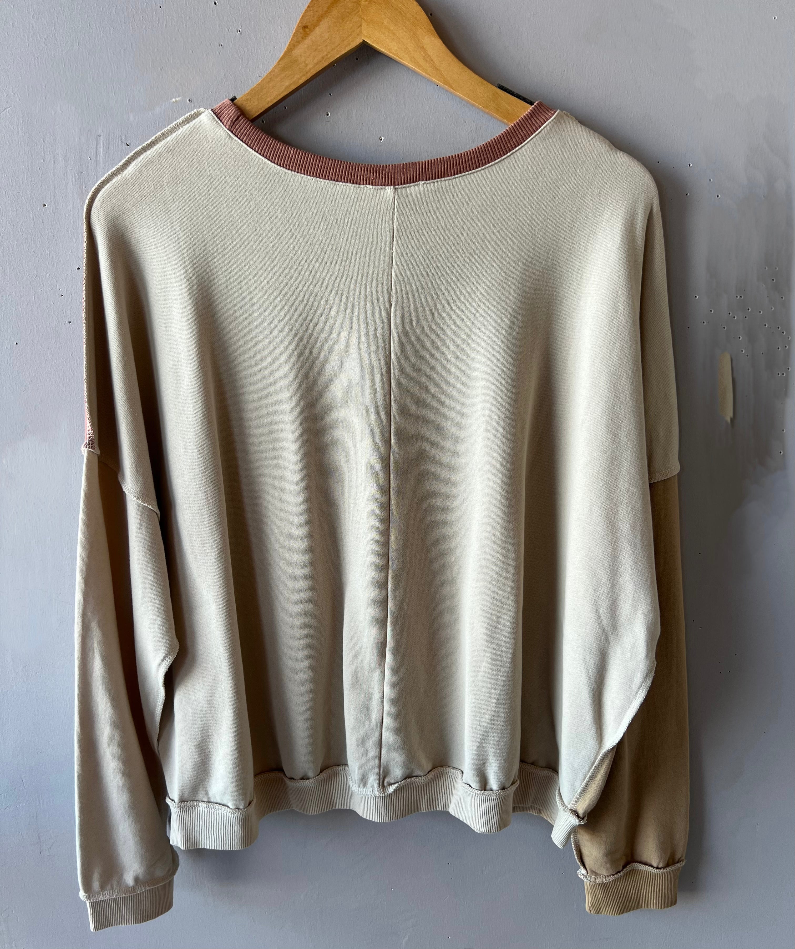 PERCH ColorBlock Stitch Detail Top