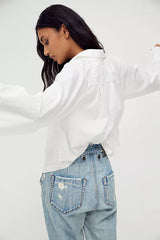 FREE PEOPLE MILANO BUTON DOWN WIDE SLEEVE WOVEN TOP