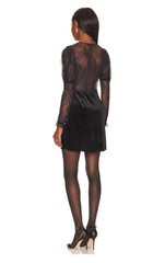 FREE PEOPLE Velvet & Lace MIDNIGHT HOUR Mini Dress