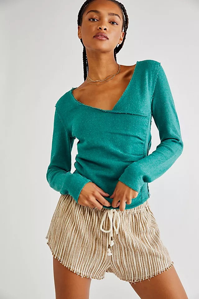 FREE PEOPLE Wrap LIKE A BOSS Raw Hem Top