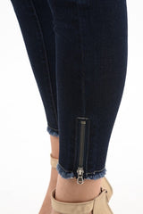 MESMERIZE Curvy Ankle Zip Skinny Jeans