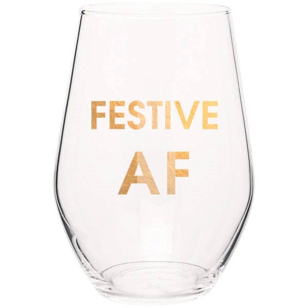 CG Graphic Foil Logo Stemless Wine Glass