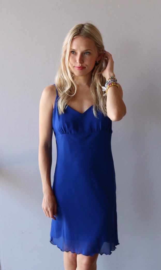 Naked Zebra HOLD ON LettuceHem Chiffon Cami Slip Dress