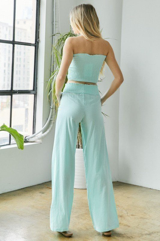 EPIC 2pc Rouche Tube Top/SmockWaist Pant Set