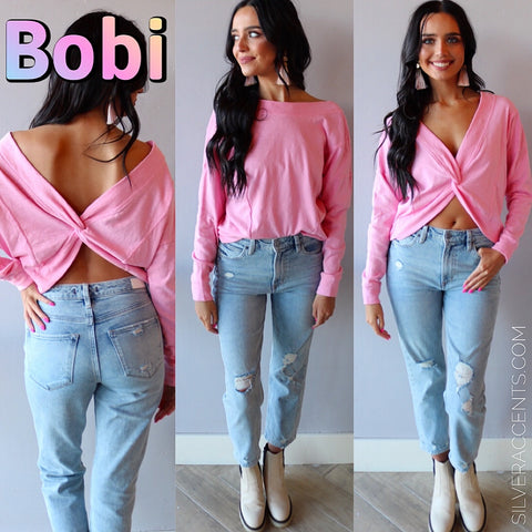 BOBI Reversible FLYNN Slub TerryKnit Knot Top