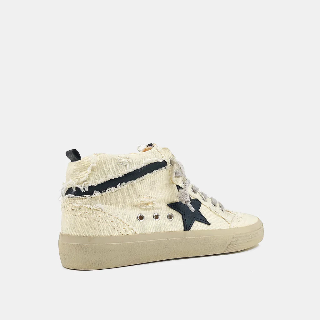 SHUSHOP MidTop PAULINA Distressed Star Sneaker