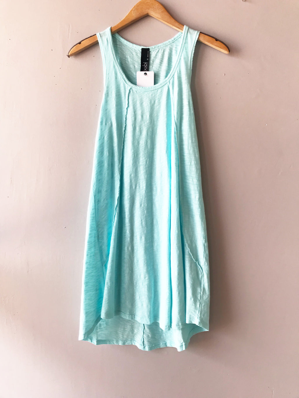 BOBI Slub Jersey TRUE GRIT RawSeam Detail ScoopHem Tank Dress