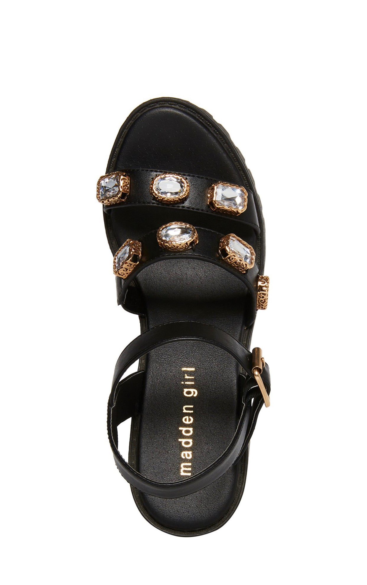 MADDEN GIRL Rhinestone STUNNING Lug Sole Sandals