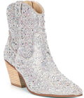 BETSEY JOHNSON Blue DIVA Rhinestone Embellished Western Bootie