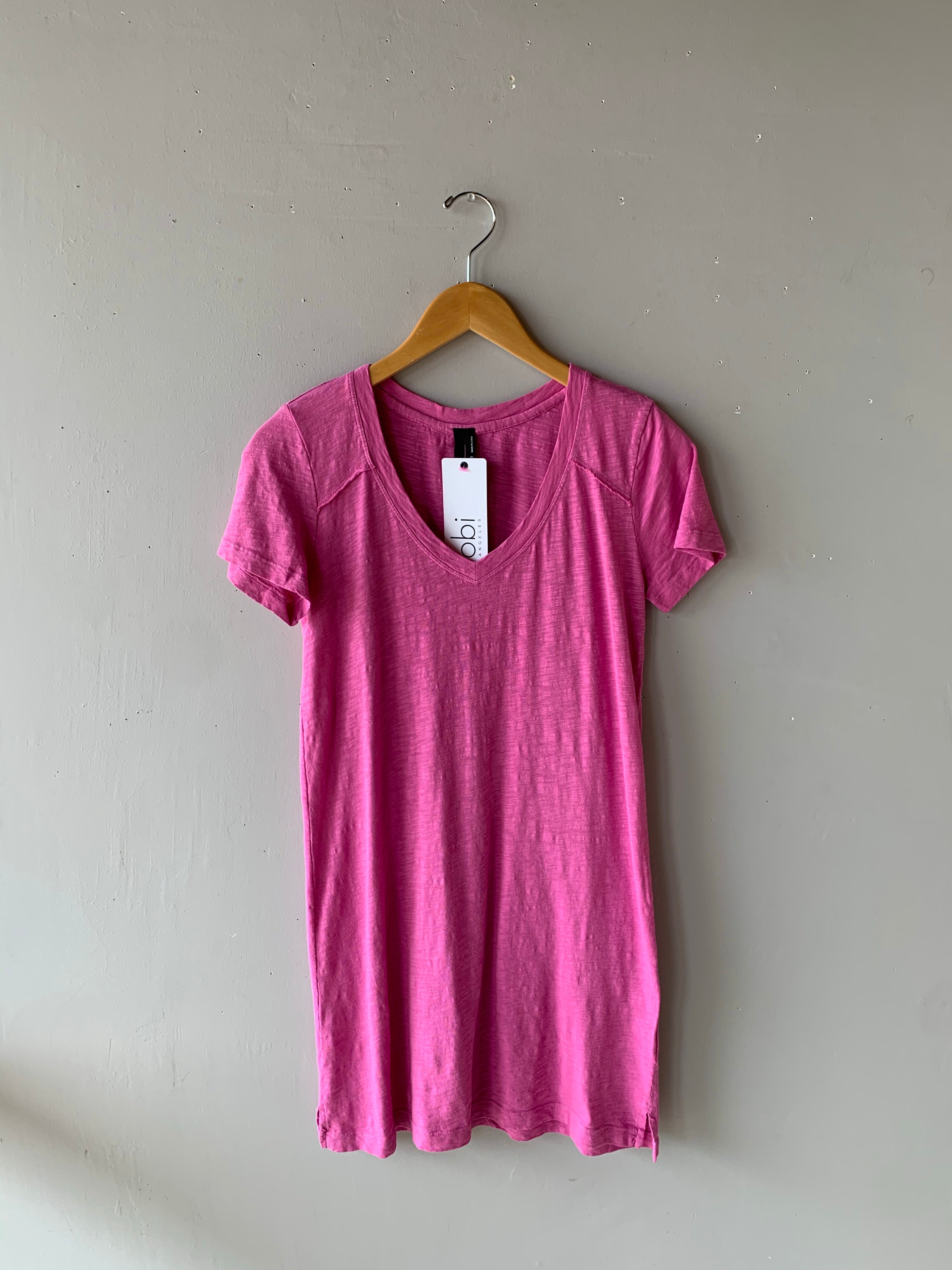 BOBI V-Neck BOURNE RawHem T-Shirt Dress