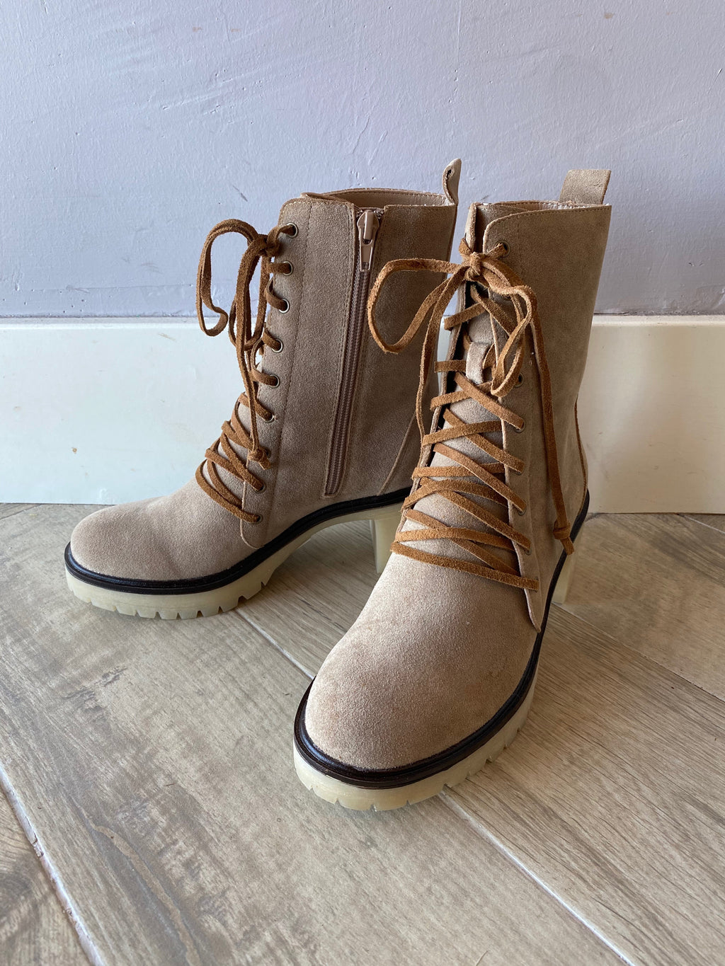 BUNKER Platform LaceUp Combat Bootie