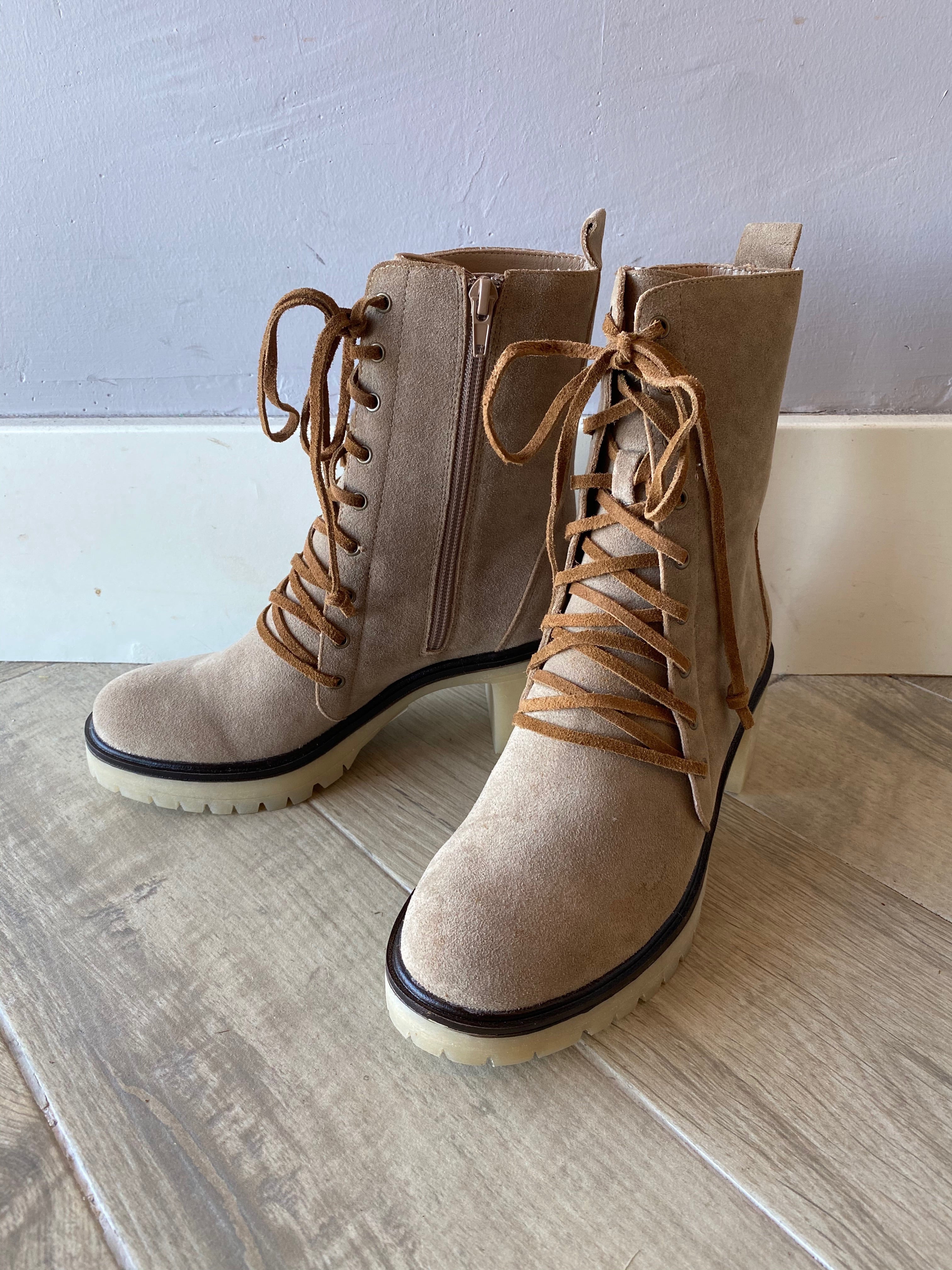 BUNKER Platform LaceUp Combat Bootie