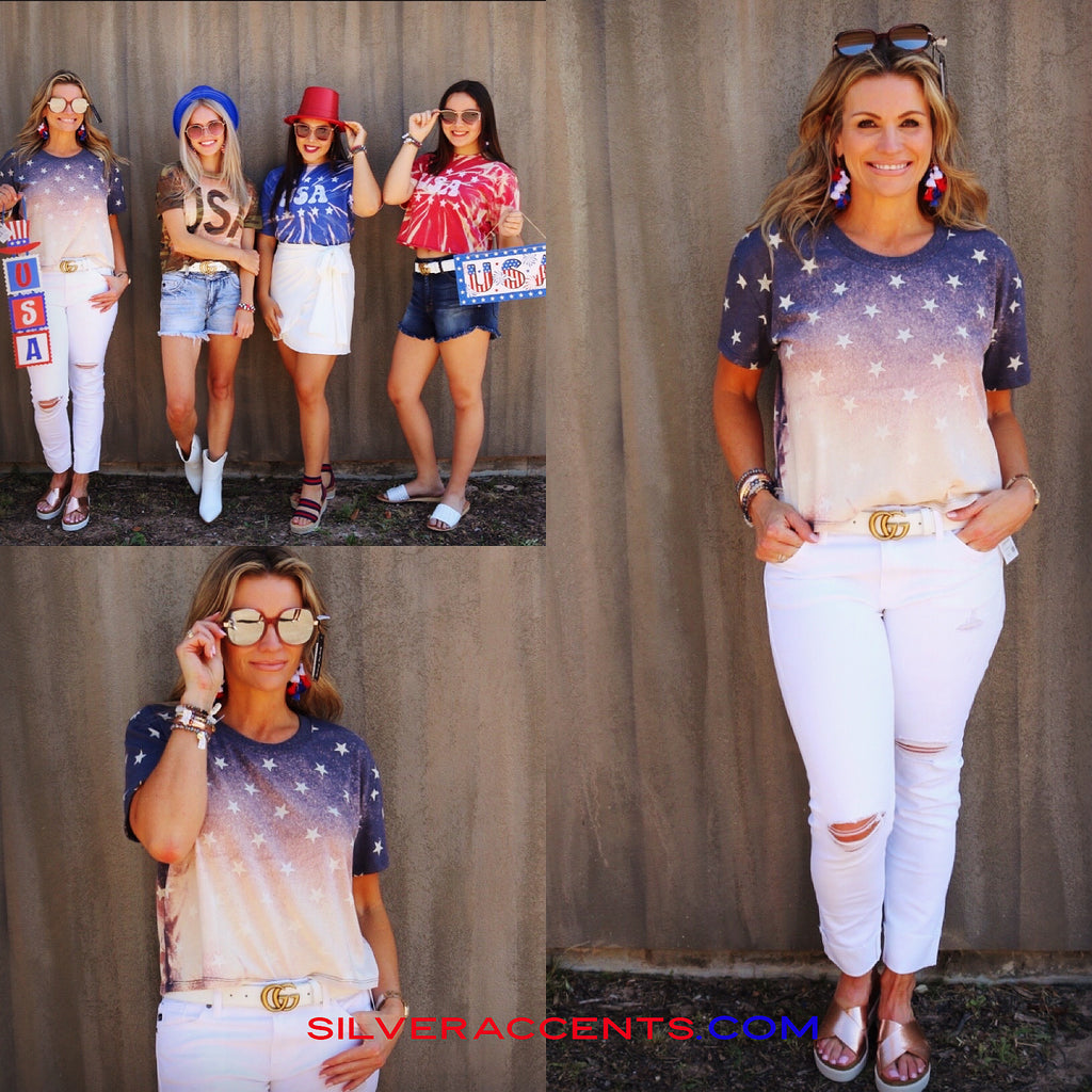 MH Patriotic Tie Dye Crop Tee