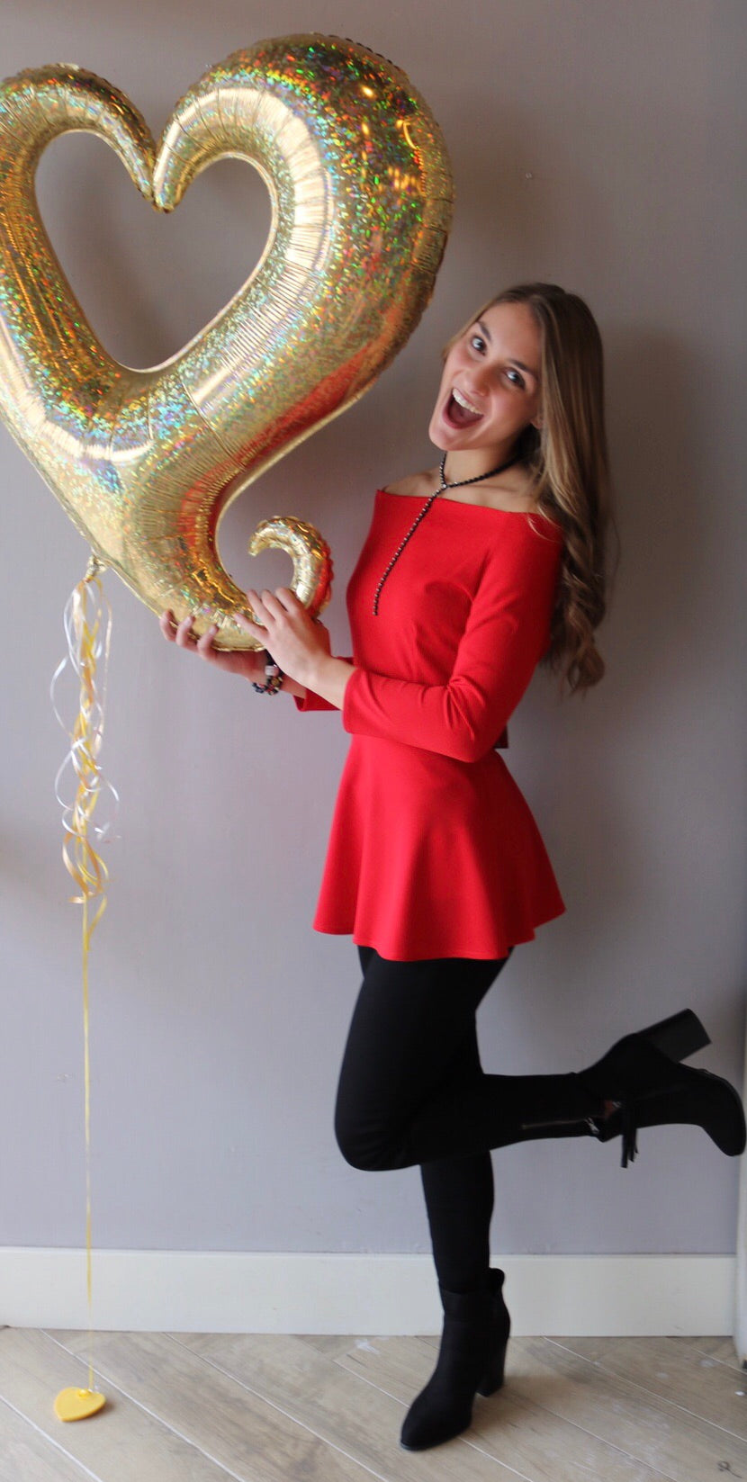 2Hearts FIXATE OffShoulder Fit & Flare 3/4 Sleeve Top