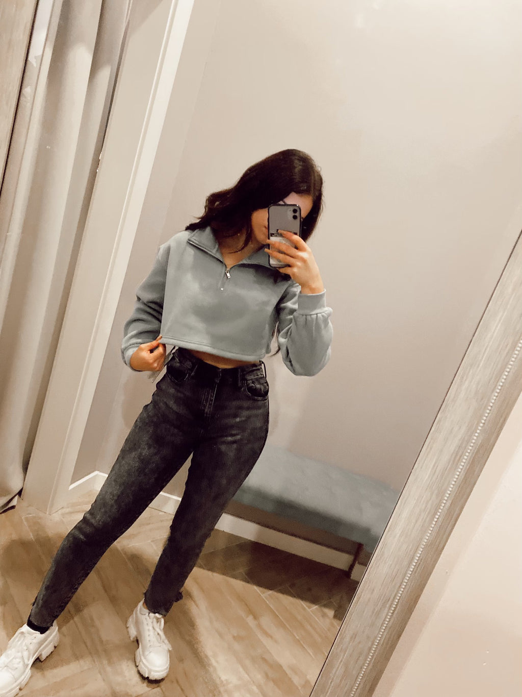 Shaci BLAIR HalfZip Crop Fleece Top