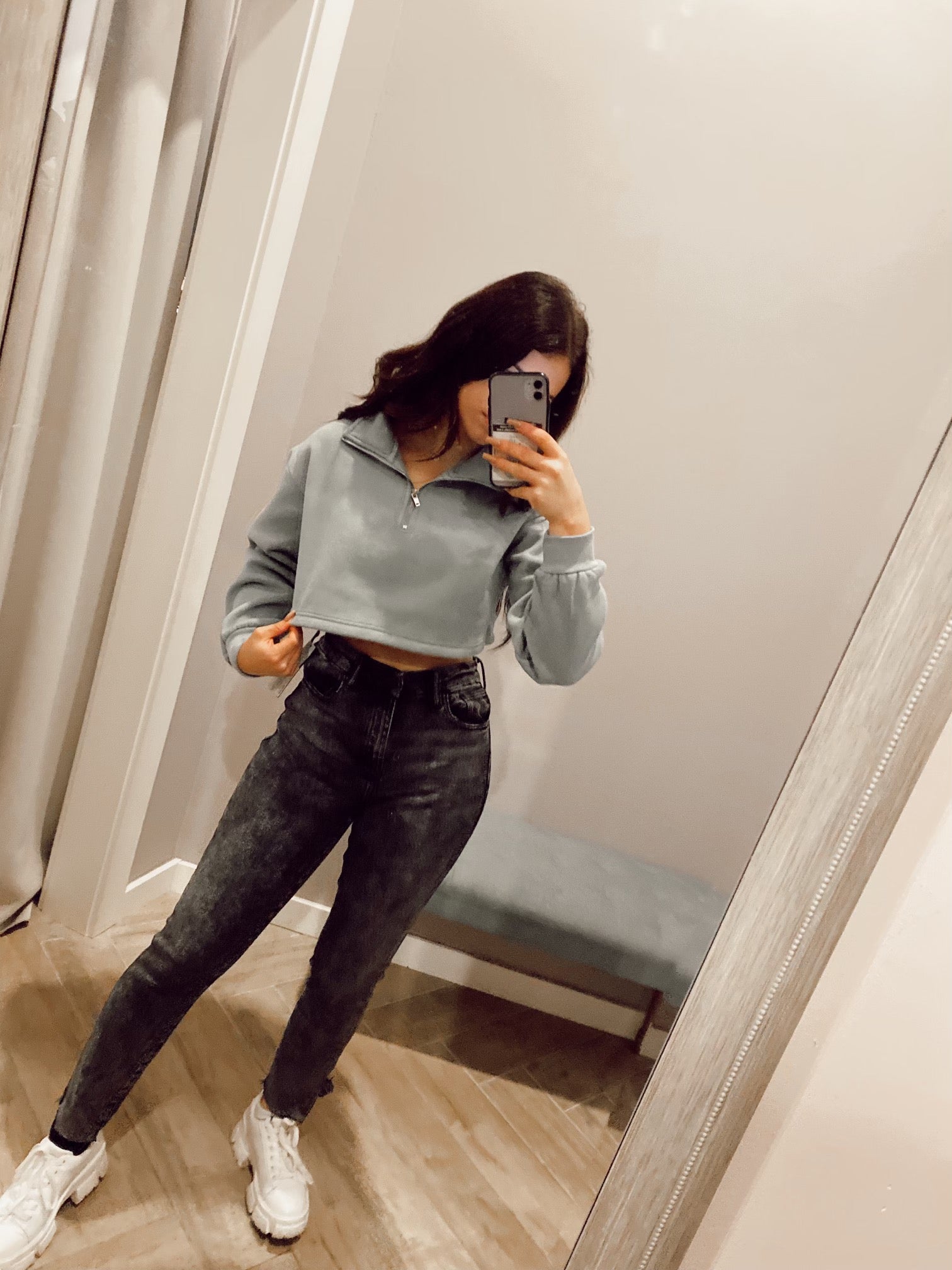 Shaci BLAIR HalfZip Crop Fleece Top