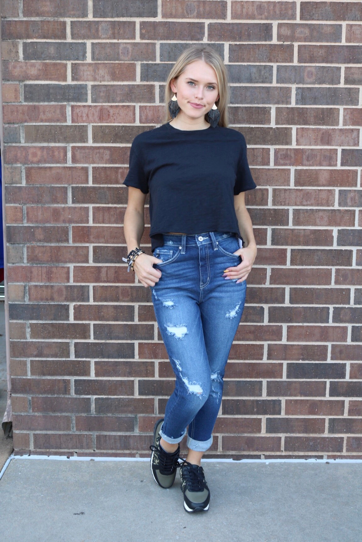 KANCAN HiRise PROGRESS Distressed Ankle Skinny Jeans