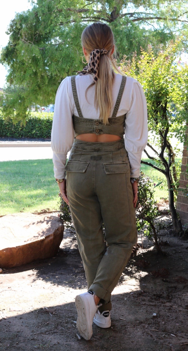 FREE PEOPLE SquareNeck GO WEST Utility Jumpsuit