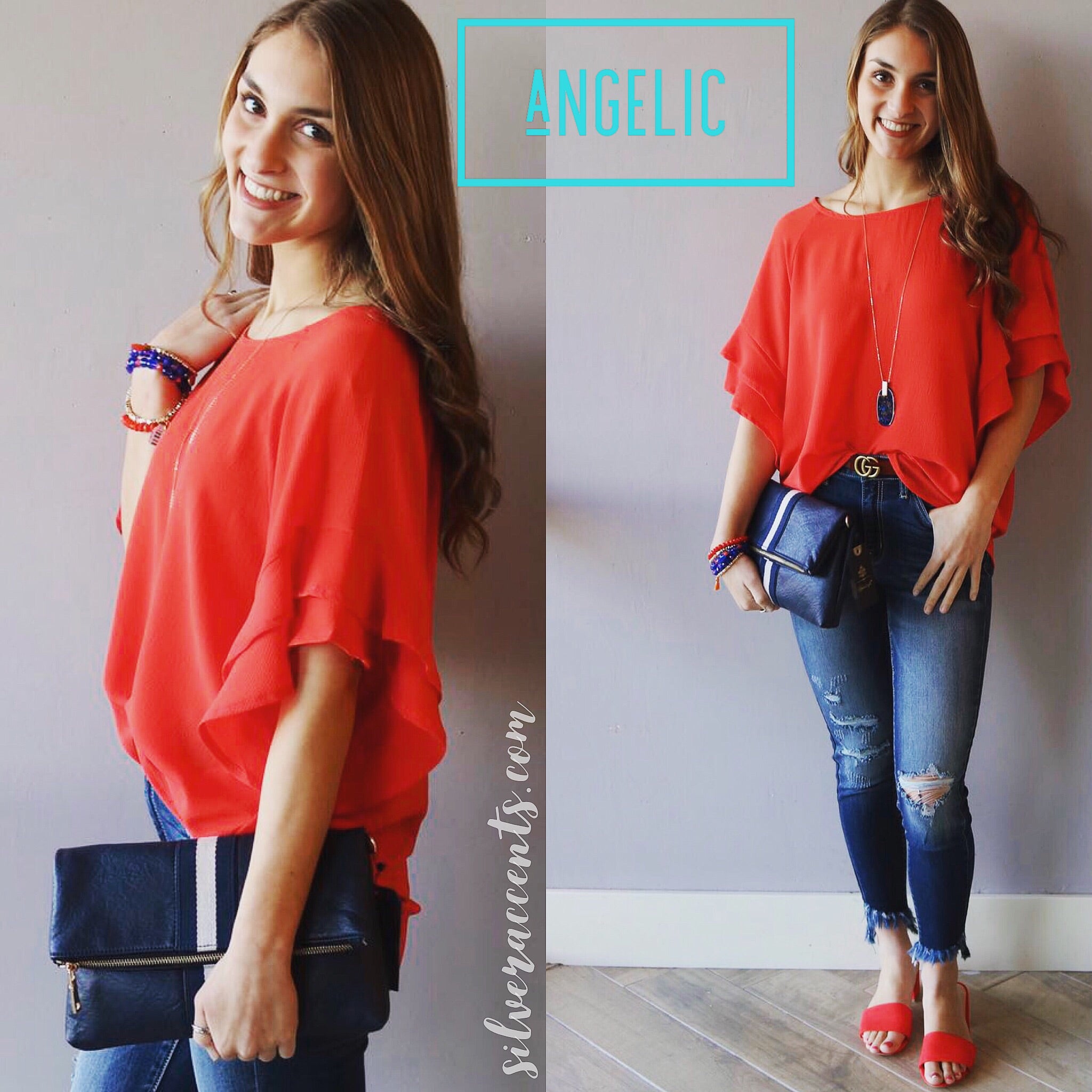 ANGELIC Layered RuffleSleeve ScoopNeck Top