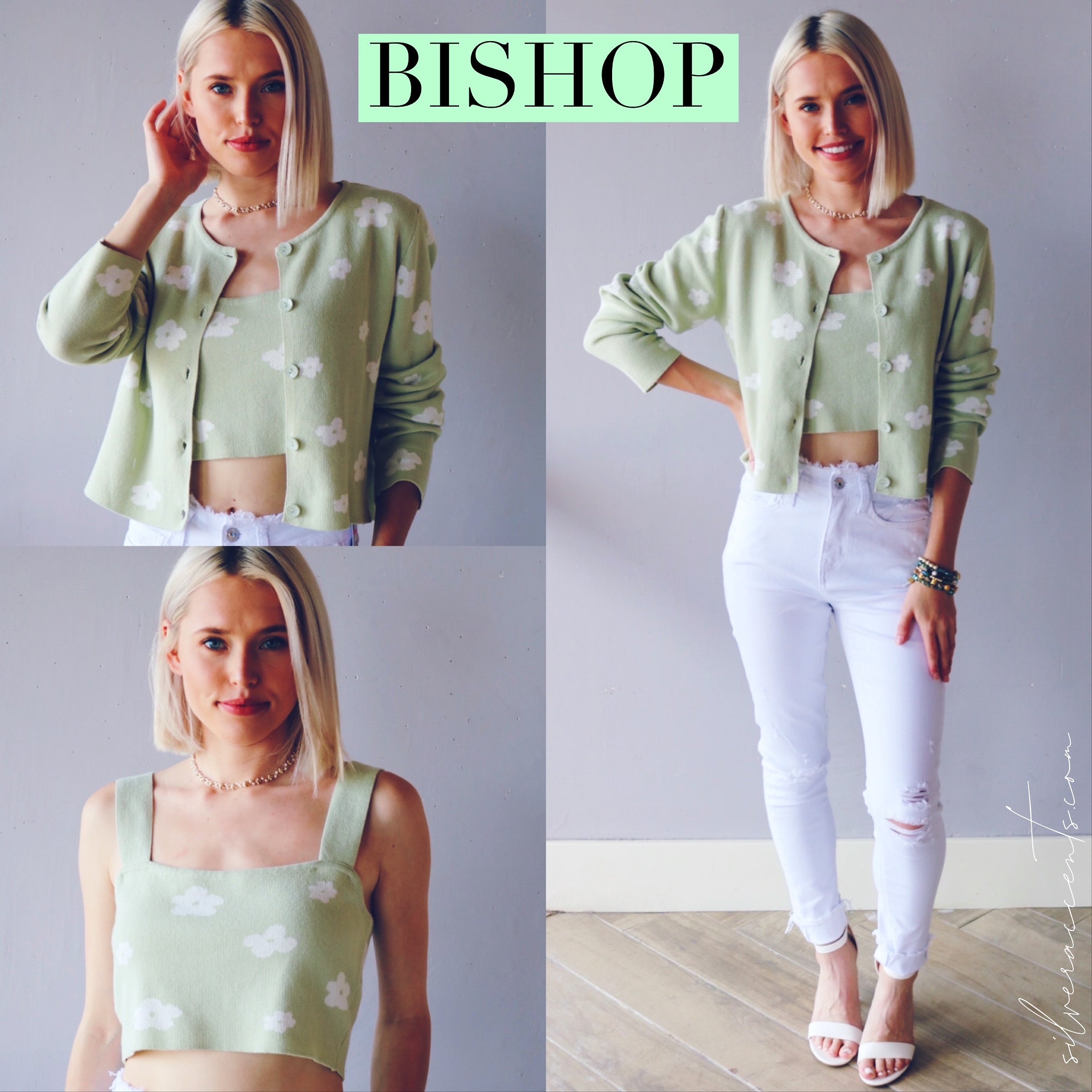 BISHOP Floral Knit Crop Tank
