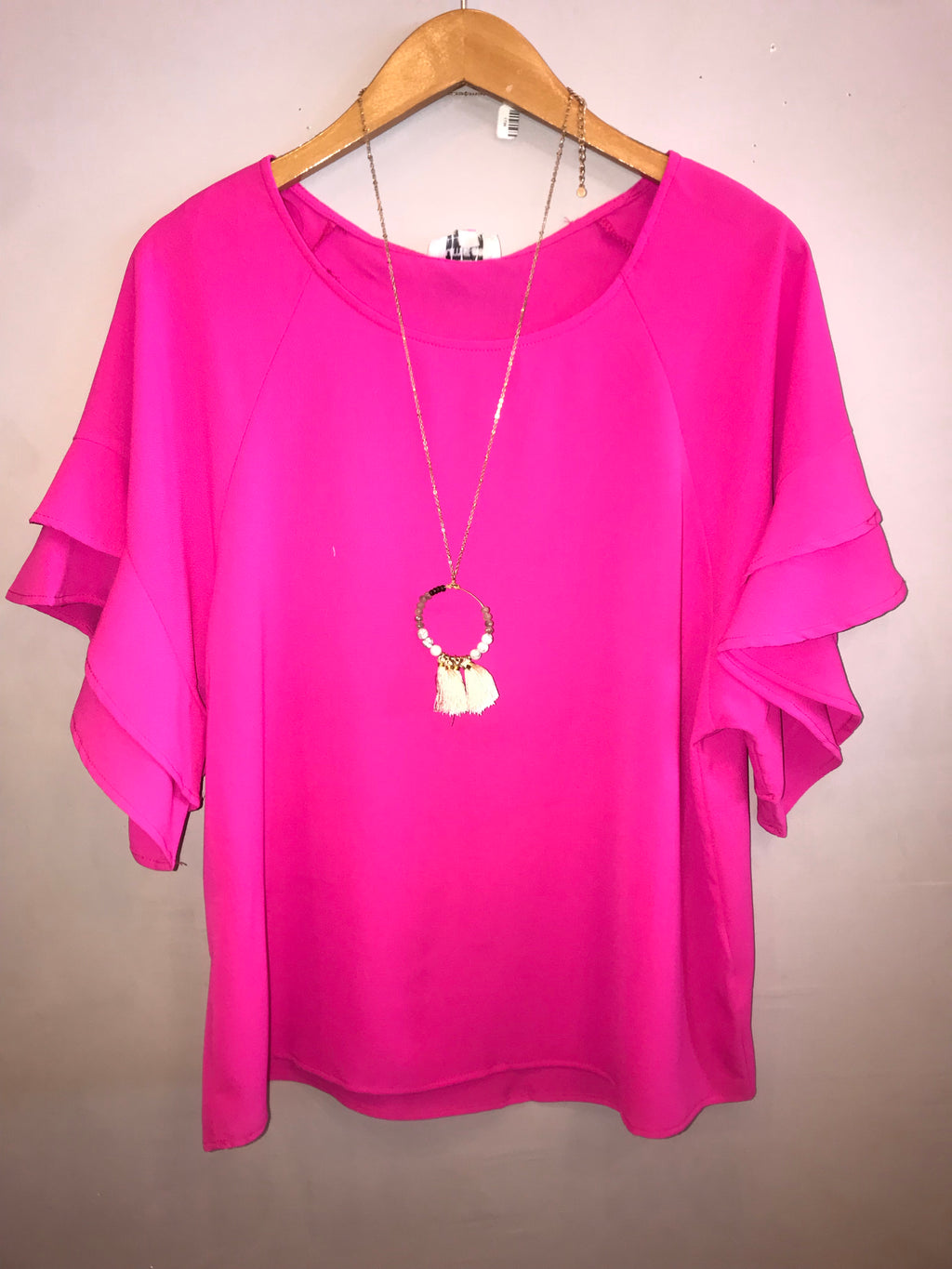 ANGELIC Layered RuffleSleeve ScoopNeck Top