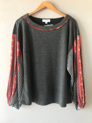 NOBLE Print Drop Sleeve Knit Sweater Top