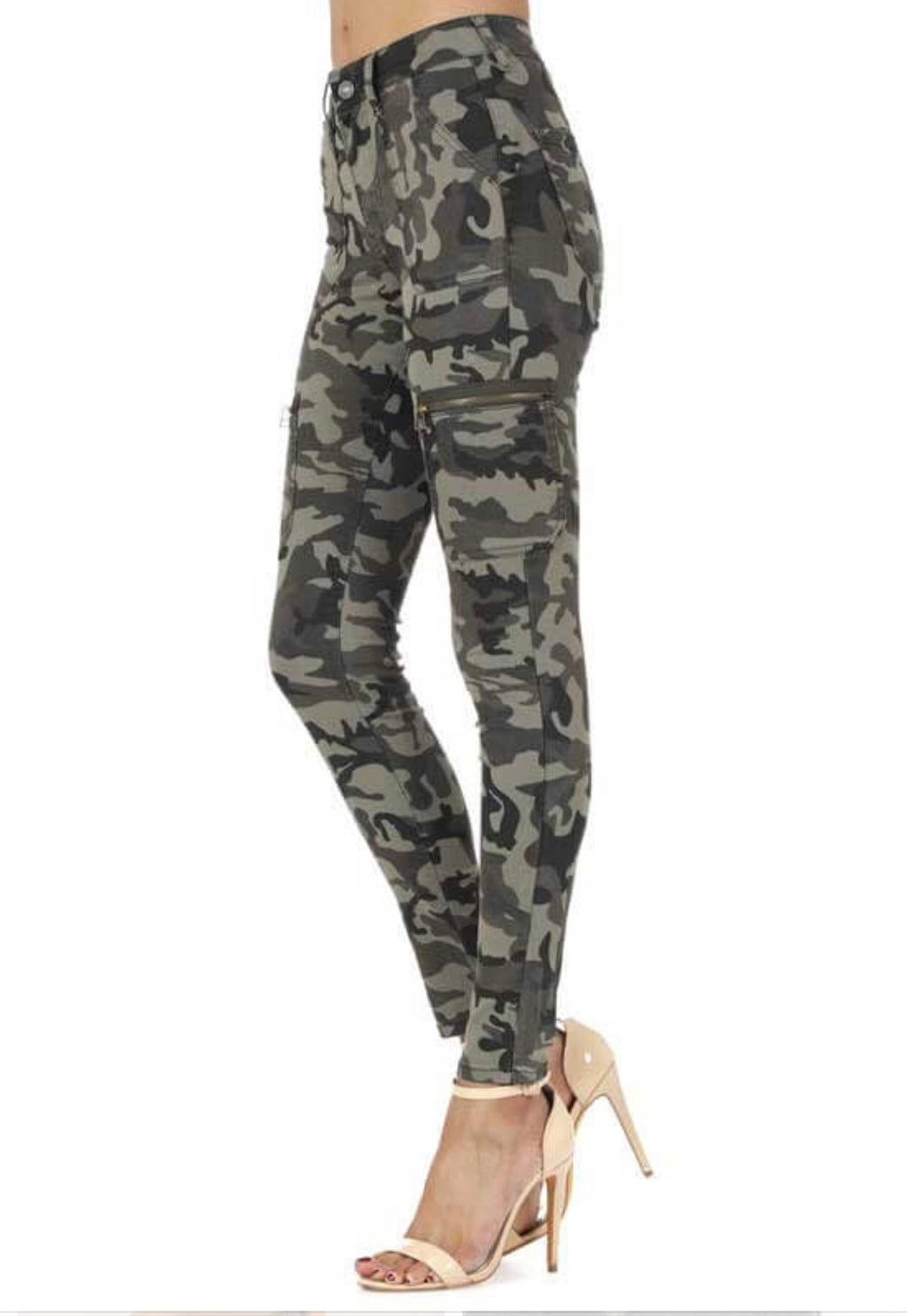 KC REMINGTON High Rise Camo Print Jeans