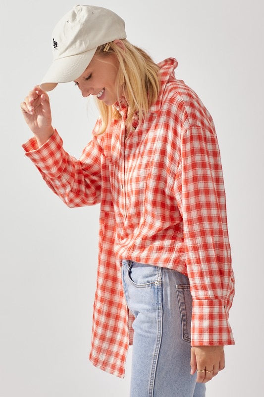 PACE Plaid Oversized Tunic Dress