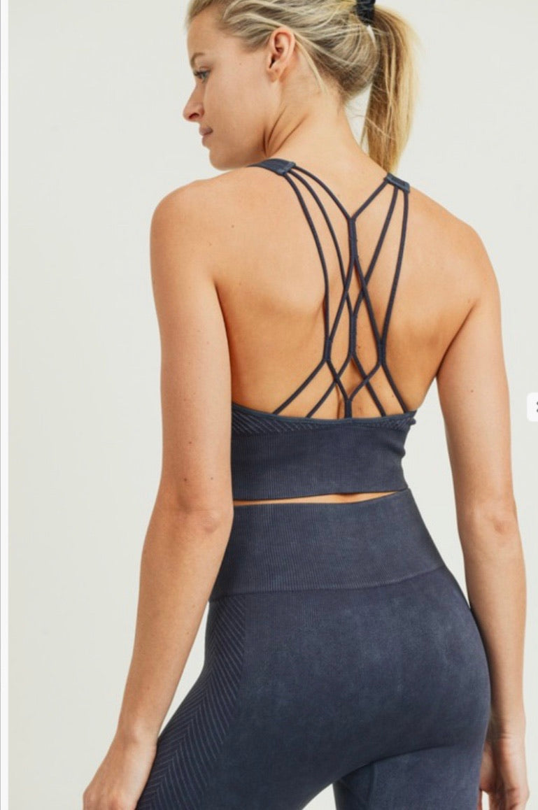 AT THE CORE MineralWash StrappyBack Long Sports Bra
