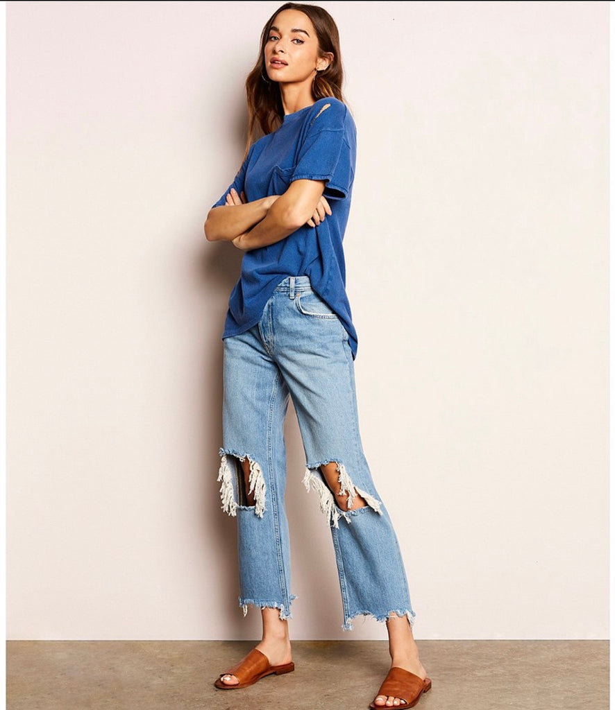 Free People Women's Maggie Straight Leg Jeans : : Clothing, Shoes  & Accessories