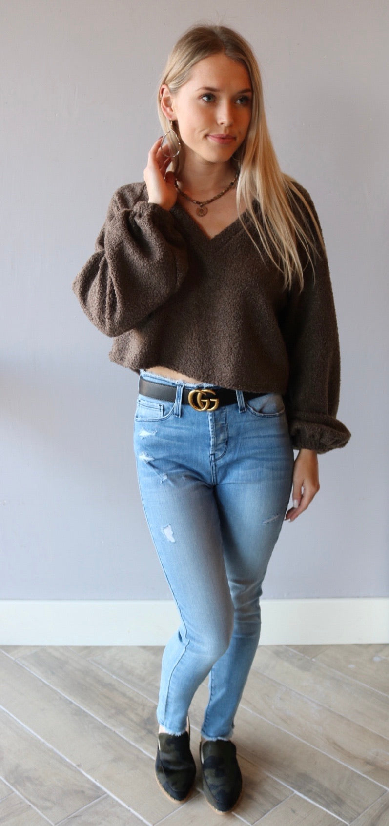 FLYING MONKEY HiRise BITTER BLUE MixedHem WaistBand Jeans