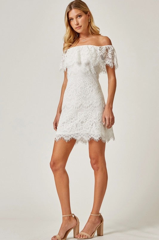 Andree TAYLOR Lace Off the Shoulder Dress