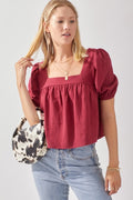 TAKEOVER Square Neck Babydoll Top