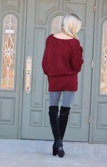 MAREE CableKnit DolmanSleeve Sweater Tunic Top Dress