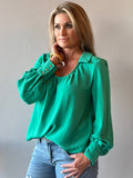 IVY JANE Scoop BARRED Shirred Neck Top