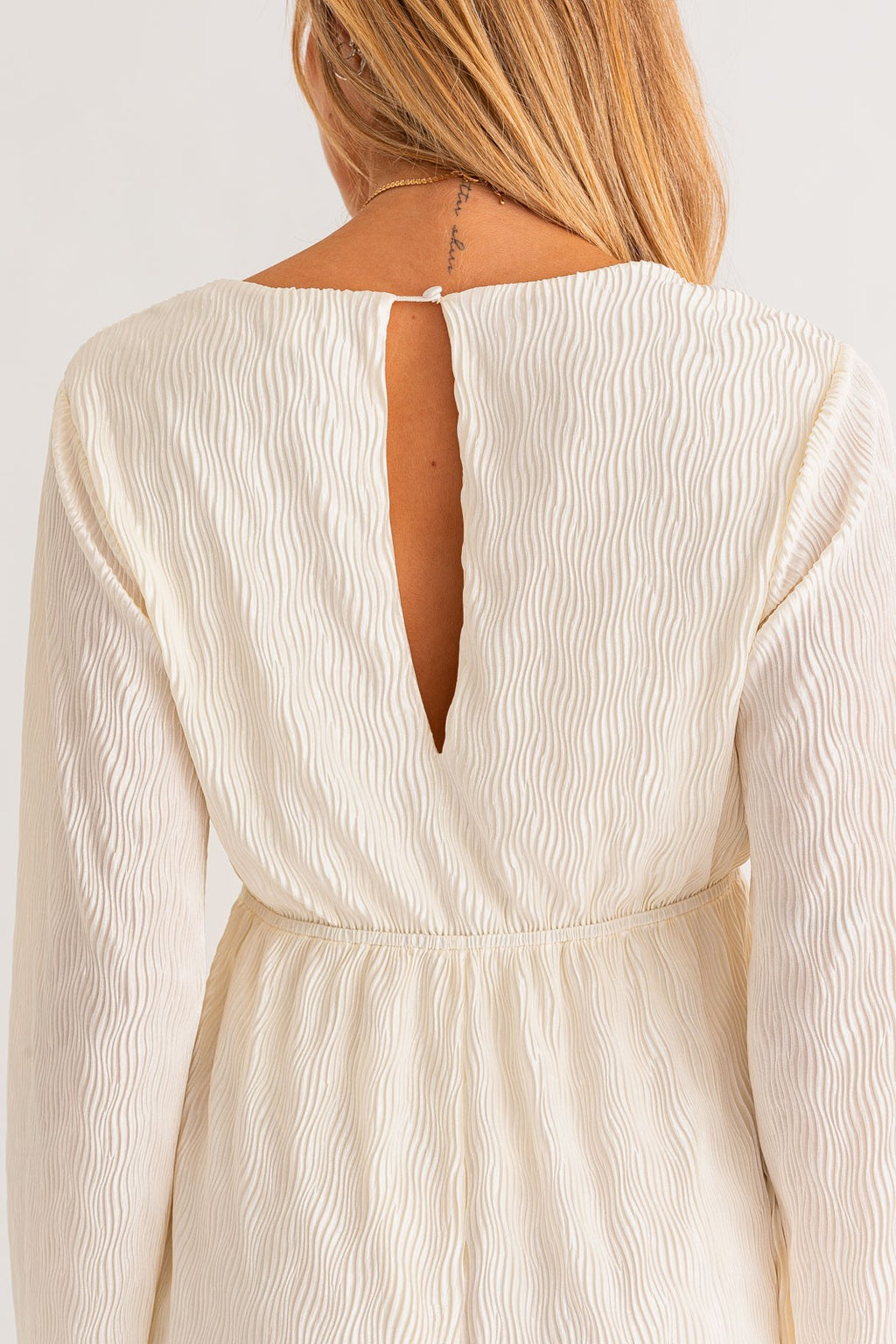 VOW Pleated BellSleeve Romper
