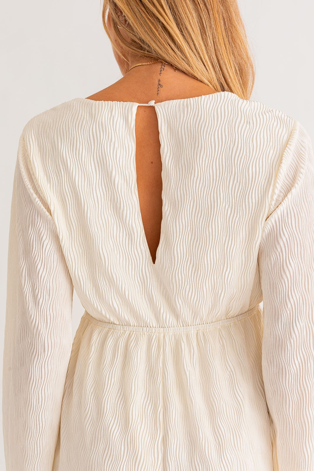 VOW Pleated BellSleeve Romper