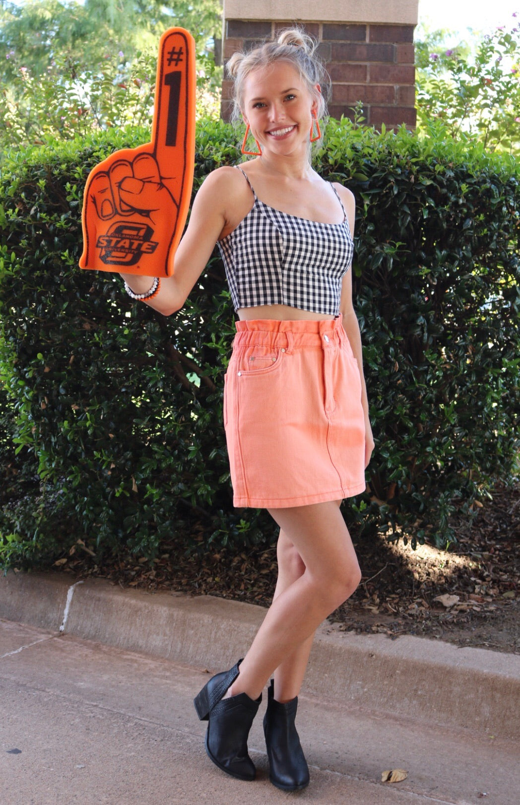 RANK Gingham Plaid Woven Crop Top