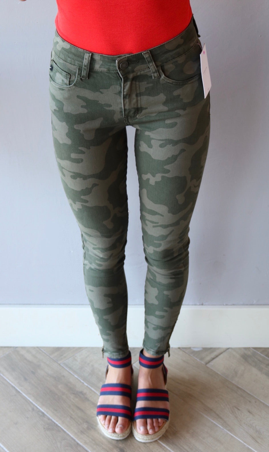 KANCAN HiRise FATIGUES Camo AnkleZip Skinnies