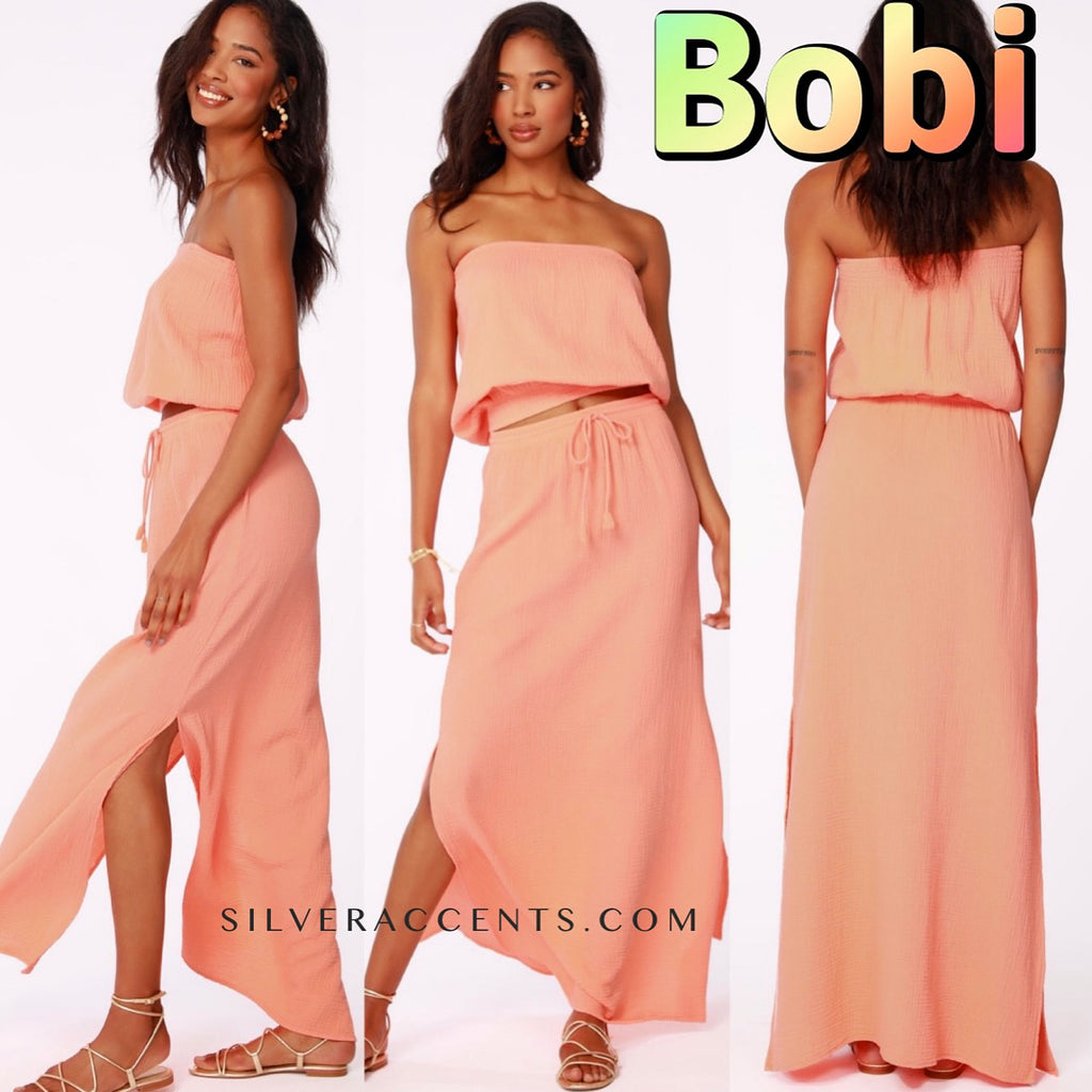BOBI Beach Gauze UPSTART Strapless Smock Top
