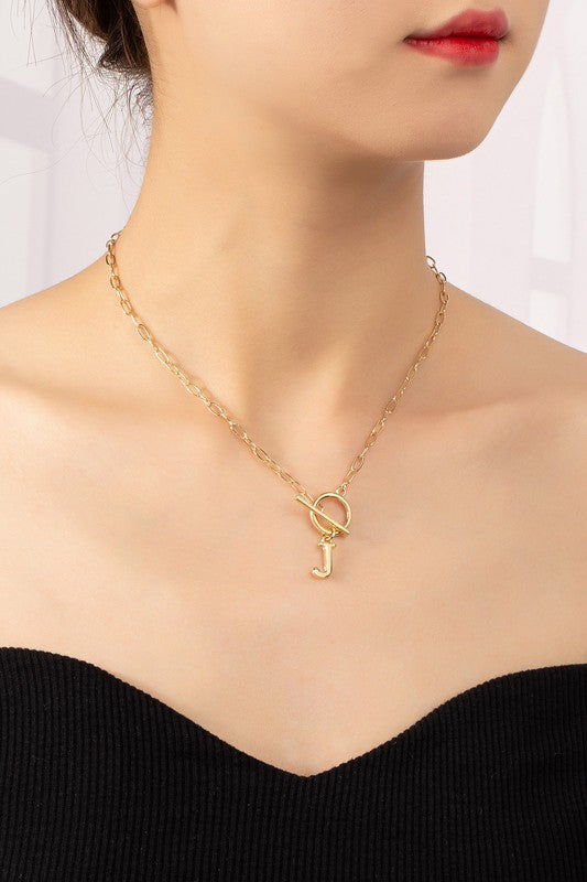 RAVEN Toggle Initial Necklace- DOORBUSTER