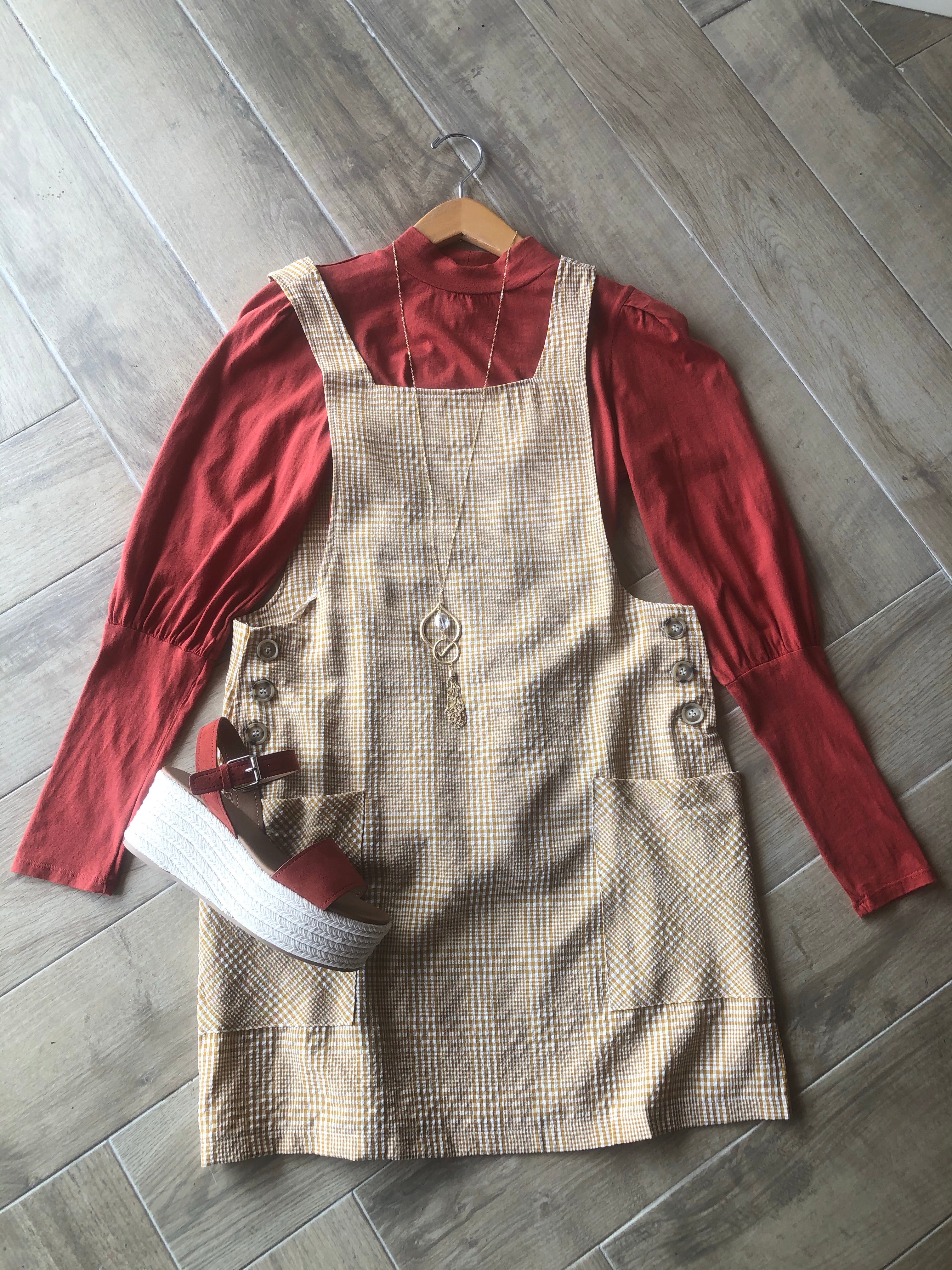 AFFIRM Plaid Pinafore Skirt Jumper Dress