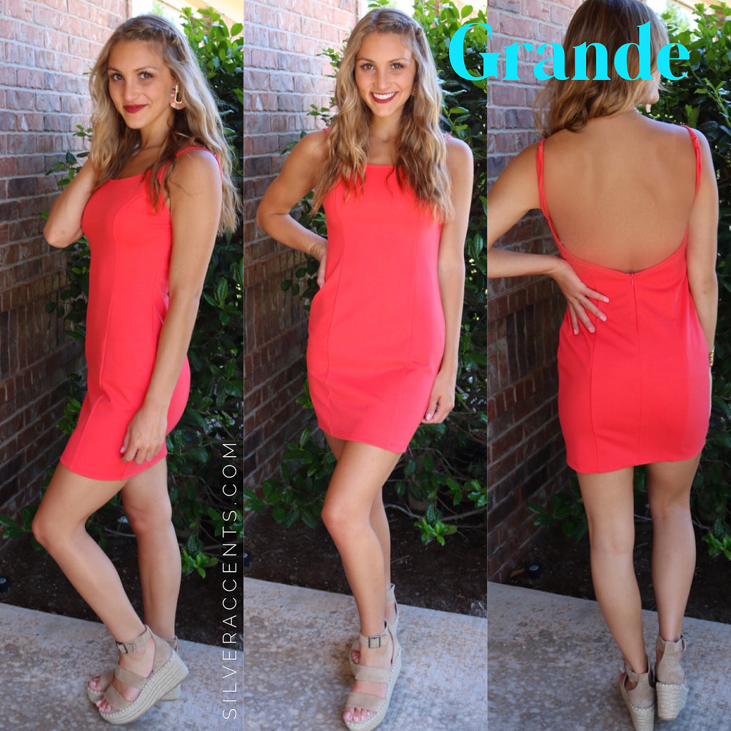 Blue Blush GRANDE ScoopNeck V-Back Bodycon Dress