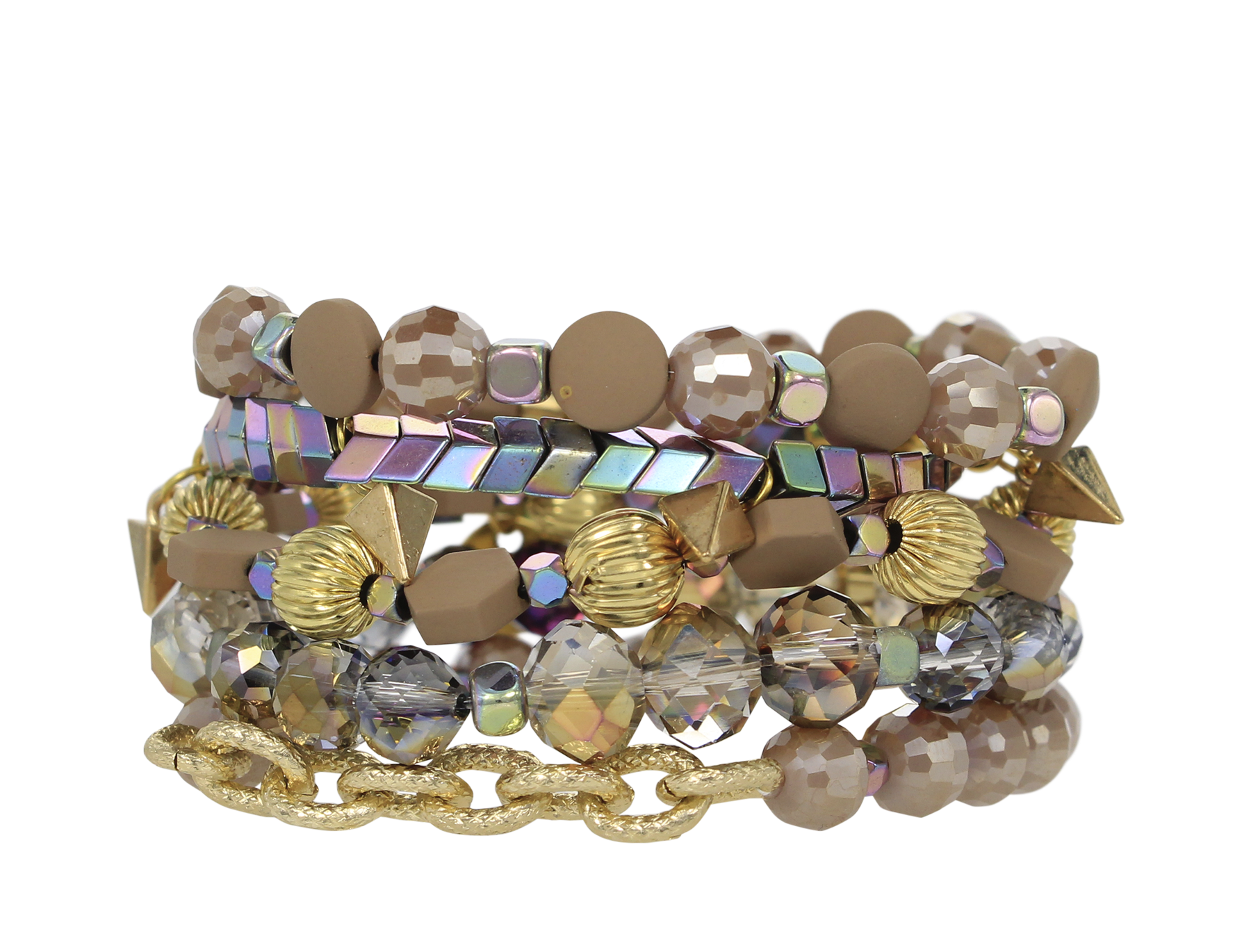 ERIMISH 5pc CARTER Stretch Crystal Bracelet Set