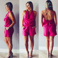 RIGHTEOUS Cowl HalterNeck Short Romper