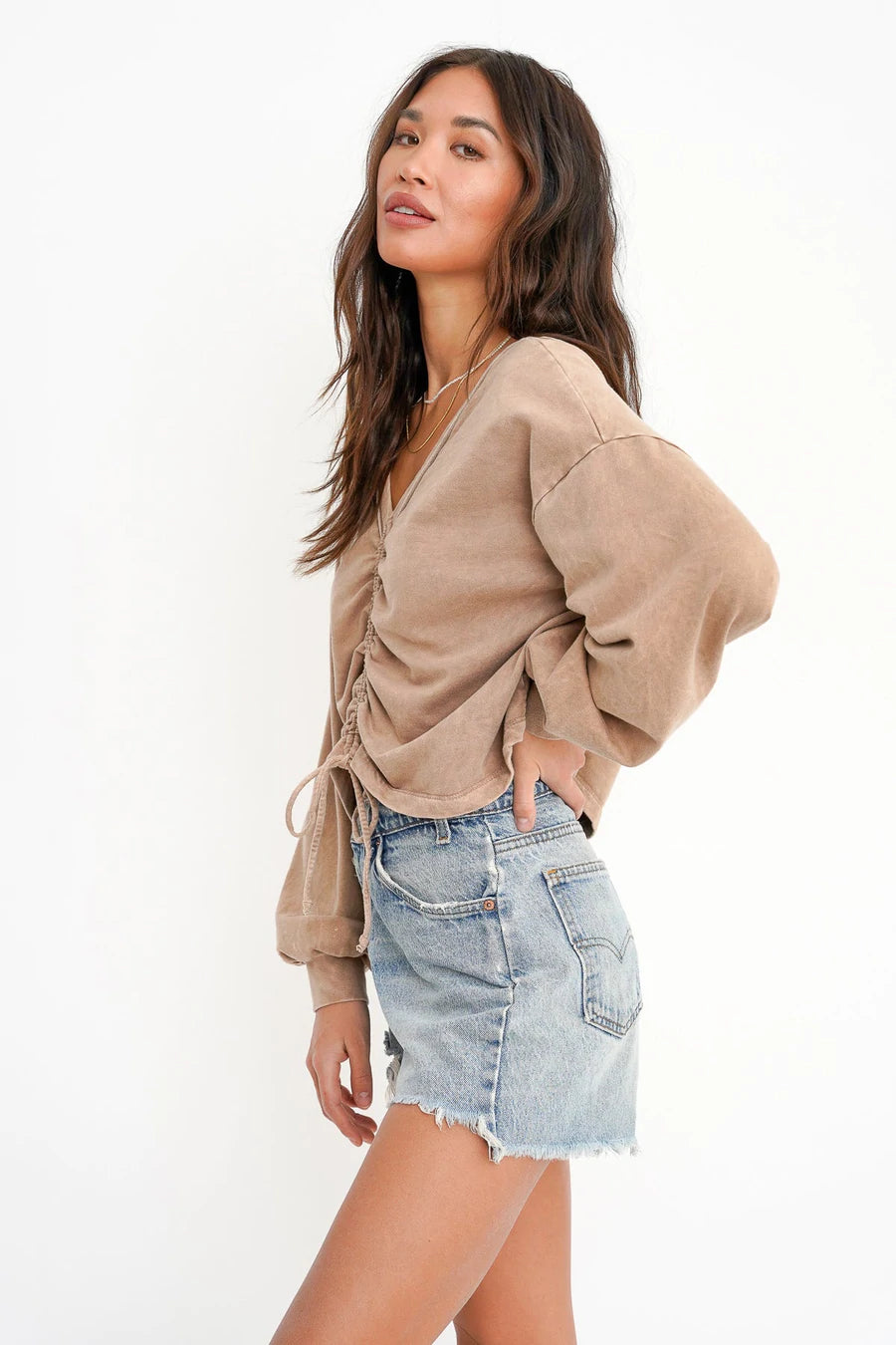PROJECT SOCIAL T Reversible MIKI Shirred Top